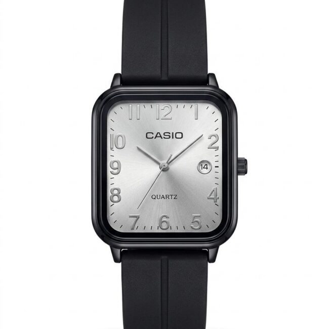 ساعة Casio مغناطيسية - اسود وفضي أرقام انجليزي