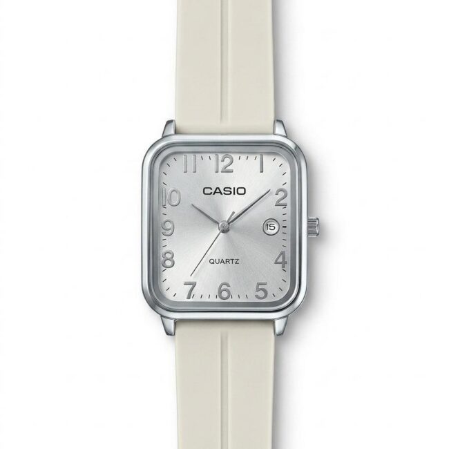 ساعة Casio مغناطيسية - رصاصي وفضي أرقام انجليزي