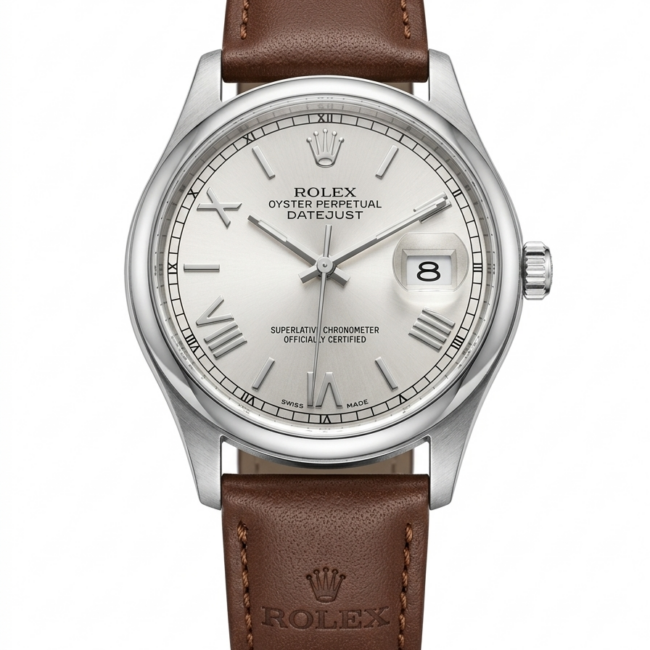 ساعة Rolex - Dark brown & White