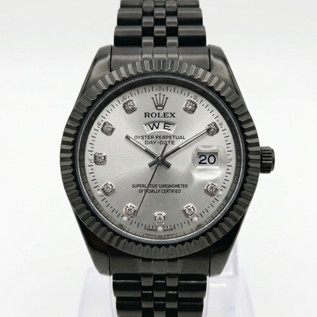 ساعة Rolex Day-Date - Black & Silver