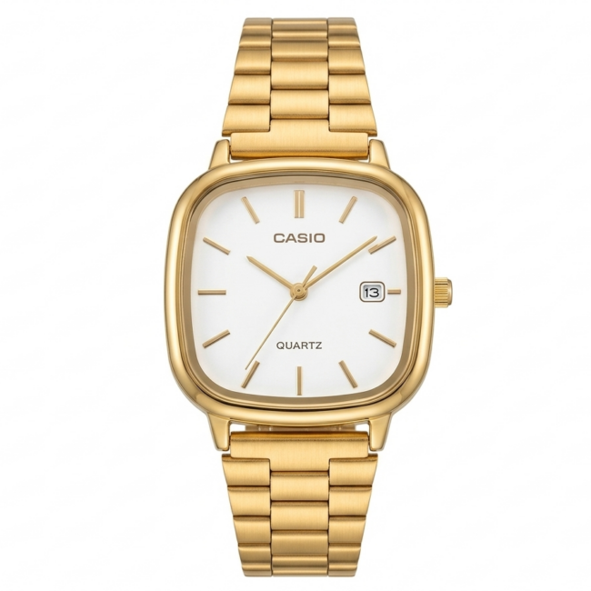ساعة Casio#2 - Gold & White