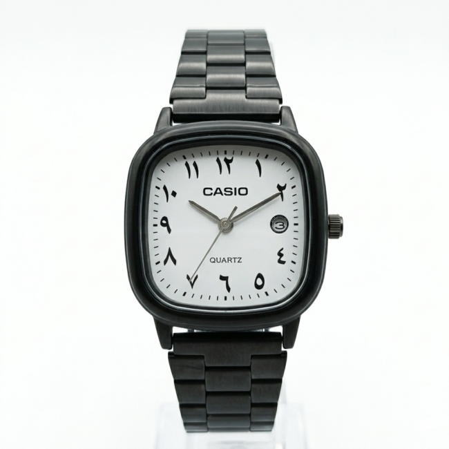 ساعة Casio Tank حريمي - Black & White