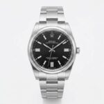 ساعة  Rolex معدن فضي - black 🖤